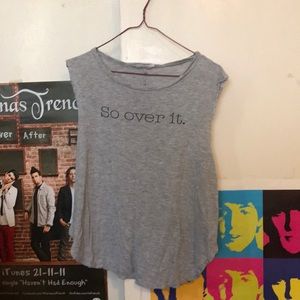 Gray “so over it” tank